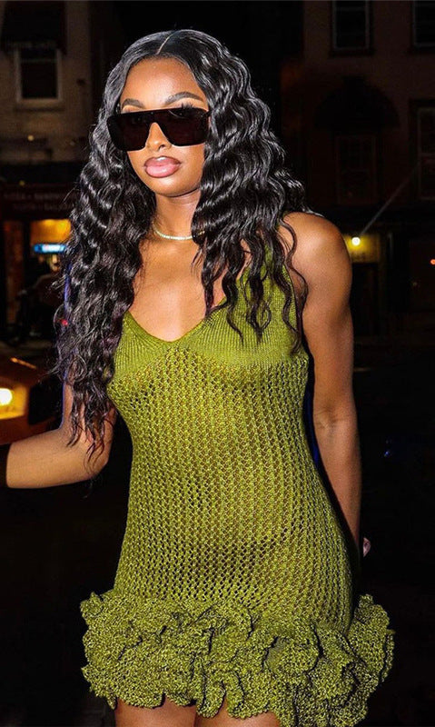 Destiny Crochet Short Dress