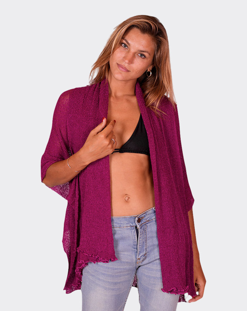 Burgundy Stella Knitting Cardigan