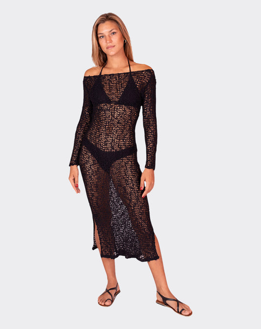 Black Sienna Slit Cover Up