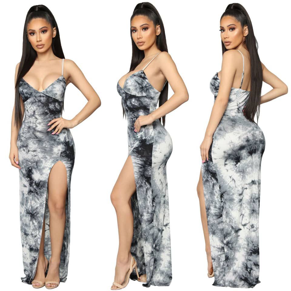 Kim Tie-dye Open Leg Maxi Dress