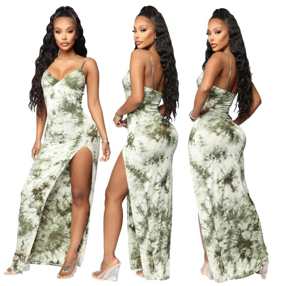 Kim Tie-dye Open Leg Maxi Dress