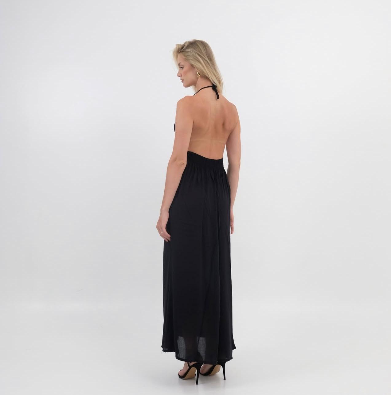 Amina Rayon Voile Crochet On Top Maxi Dress