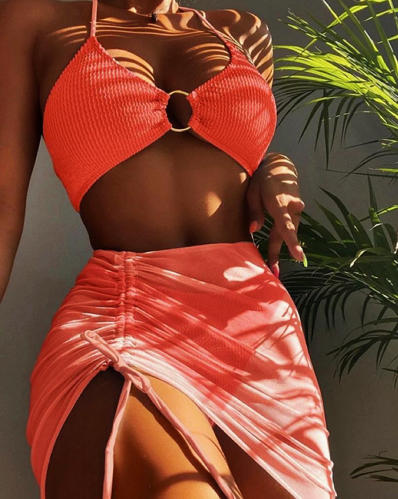 Shakira Mesh Skirt Swimsuit Style
