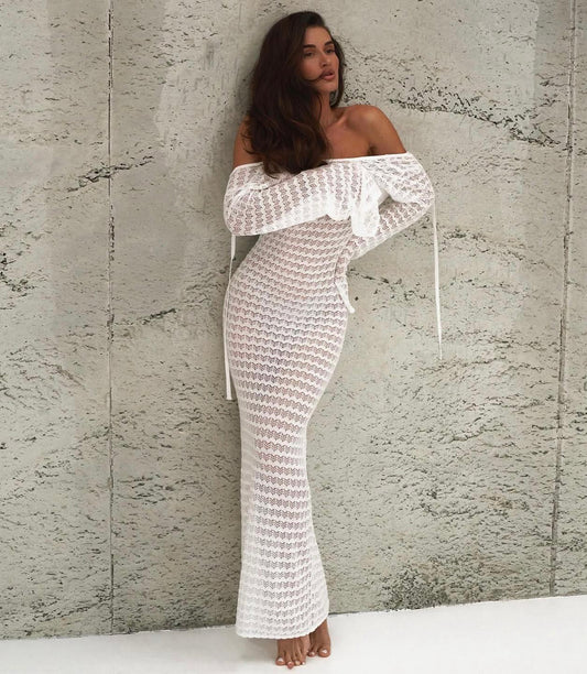 Bahamas White Open Back Maxi Dress