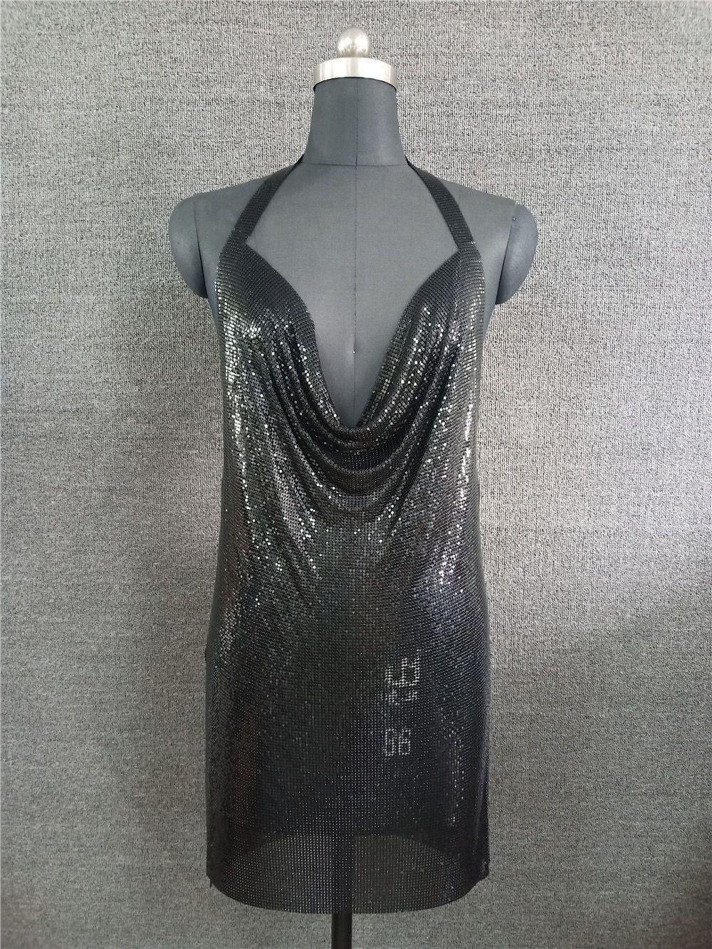 Oriana Halter Metallic Dress