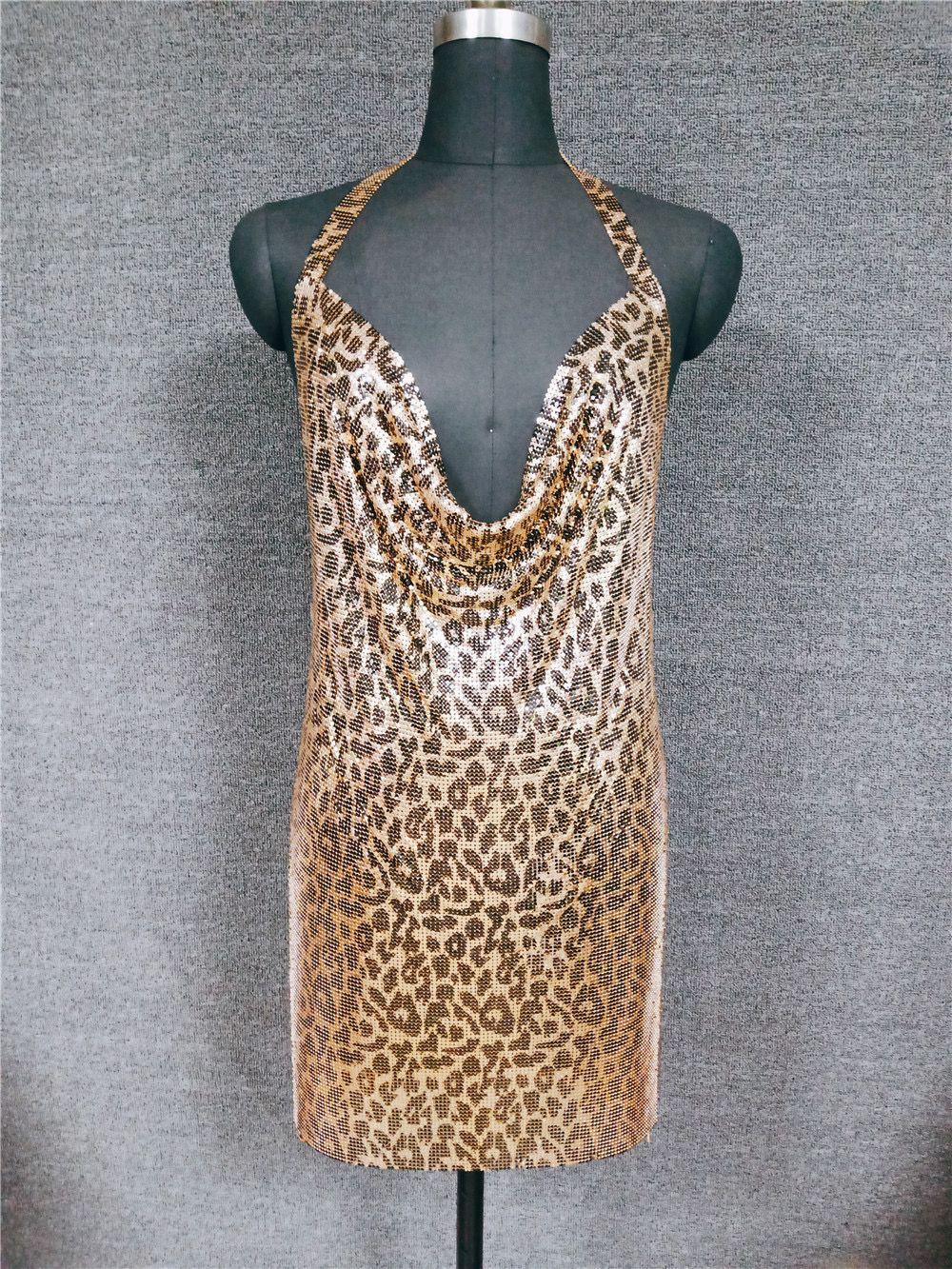 Oriana Halter Metallic Dress