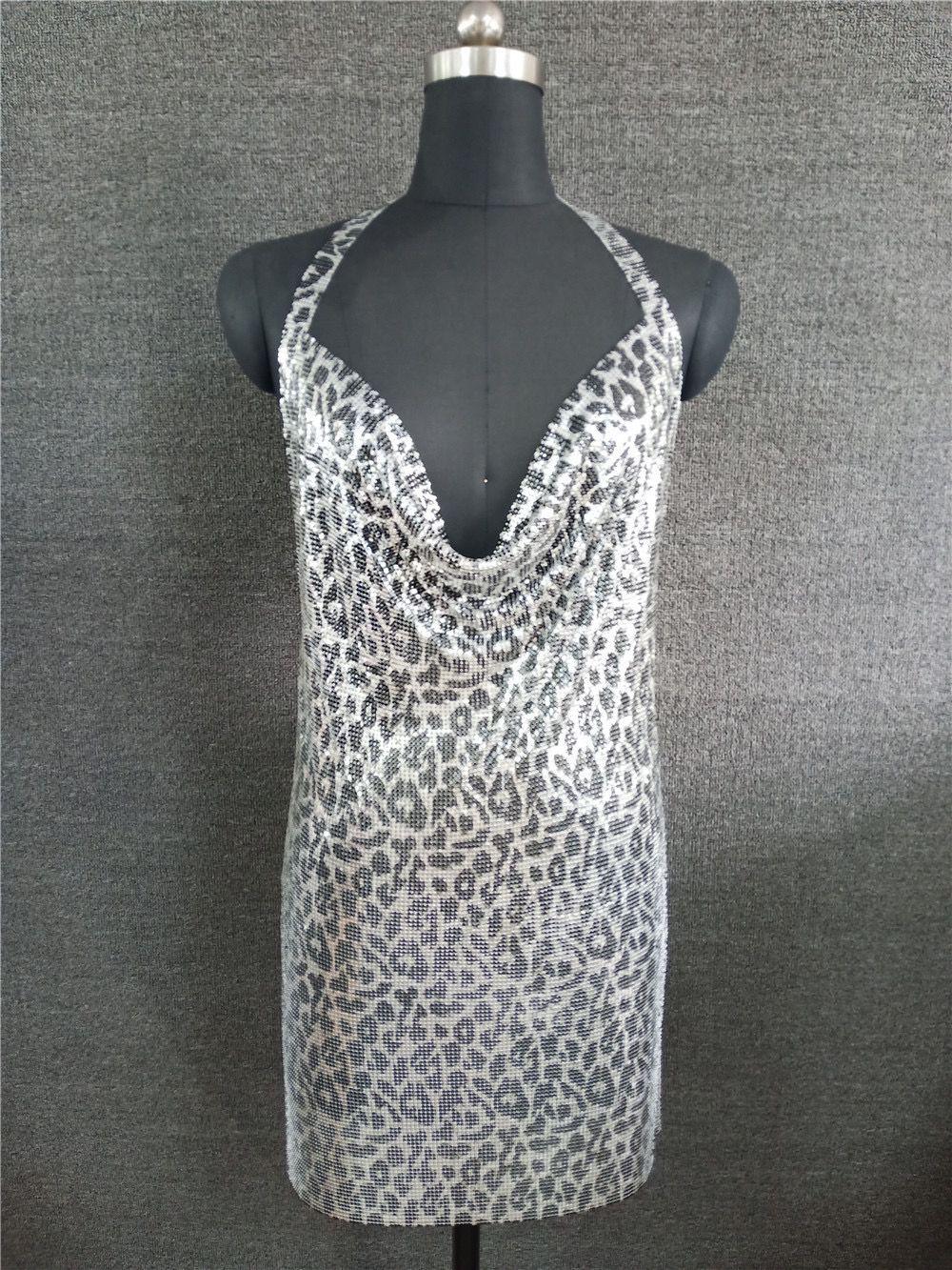 Oriana Halter Metallic Dress