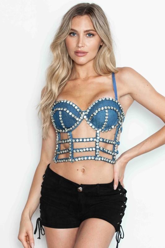Perla Top With Pearls And Straps vest