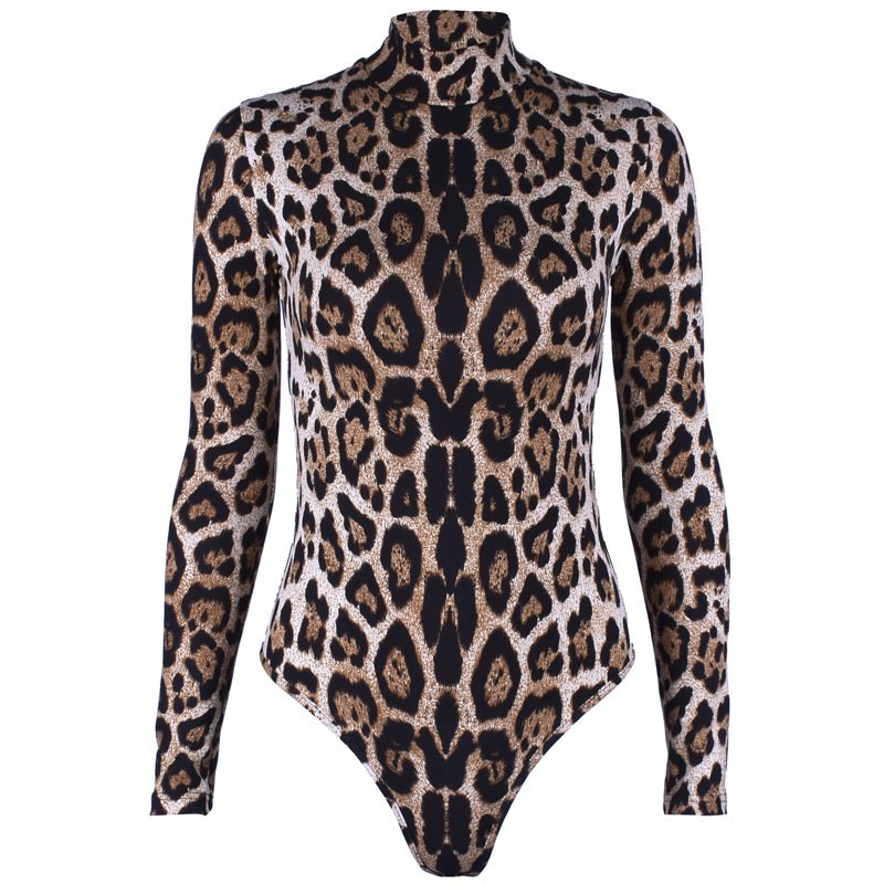 Closed Bodysuit With High Neck And Long Sleeves