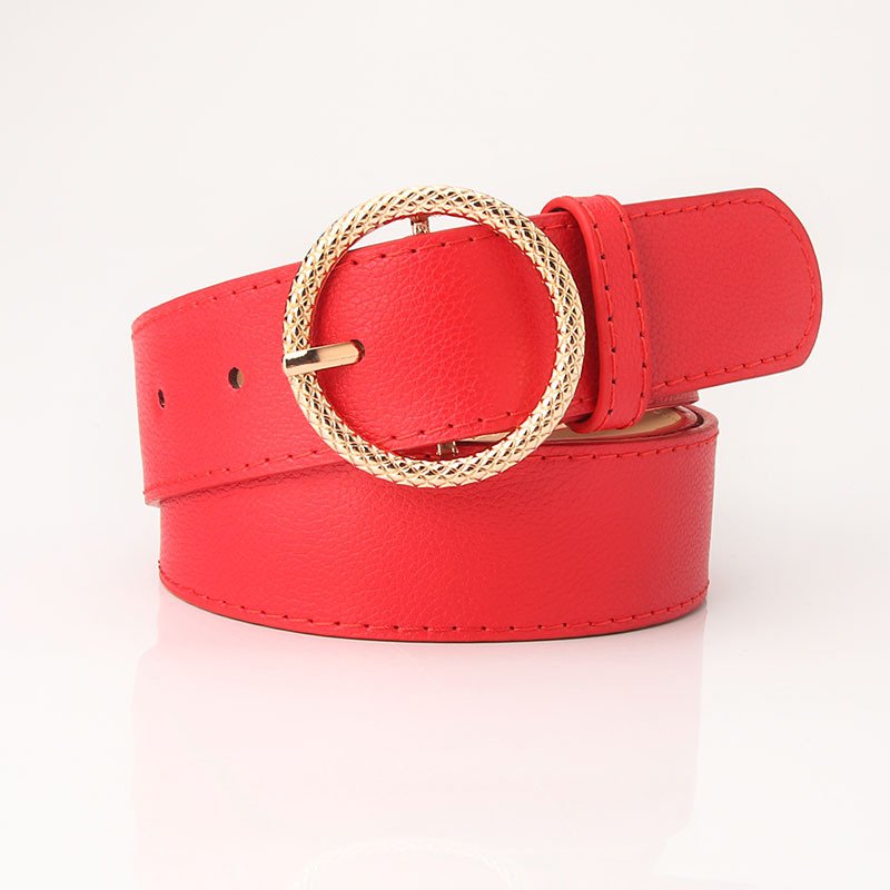 Alloy Embossed Round Button Fashion Girl Belt Dress Decorative Belt