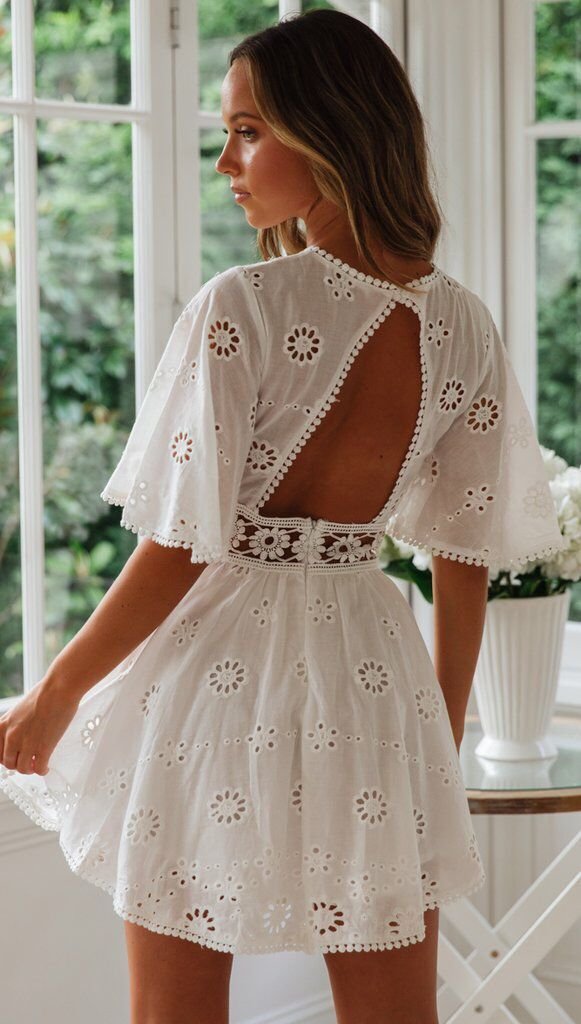 Cotton Dress With Tassel Trim