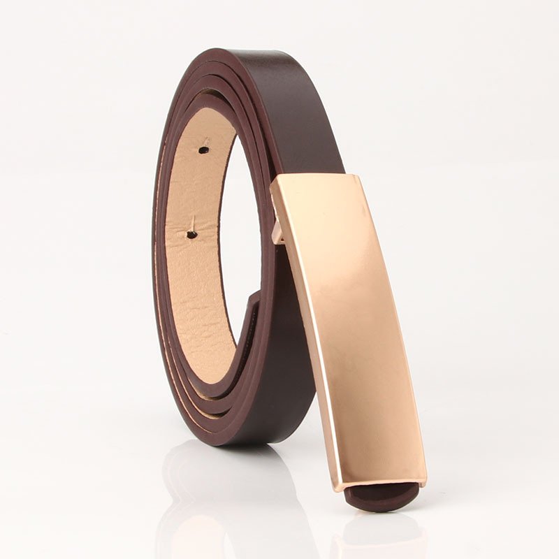 Smooth Buckle Fashion Versatile Plate Buckle Thin Belt