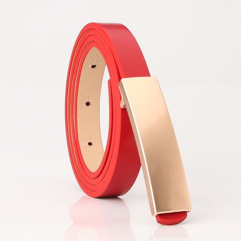 Smooth Buckle Fashion Versatile Plate Buckle Thin Belt