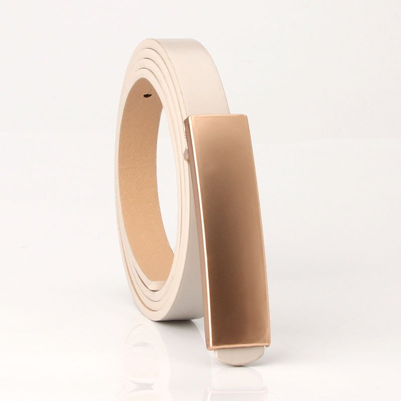 Smooth Buckle Fashion Versatile Plate Buckle Thin Belt