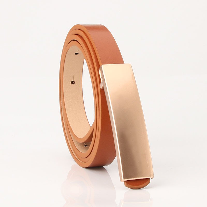 Smooth Buckle Fashion Versatile Plate Buckle Thin Belt