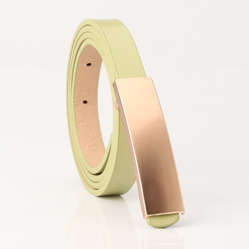 Smooth Buckle Fashion Versatile Plate Buckle Thin Belt