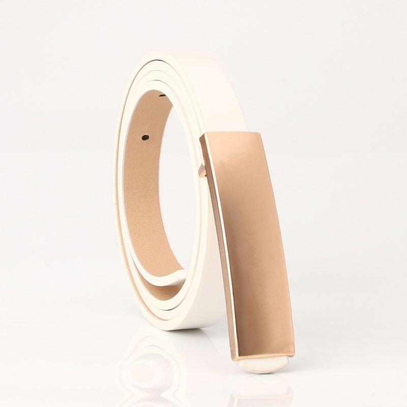 Smooth Buckle Fashion Versatile Plate Buckle Thin Belt