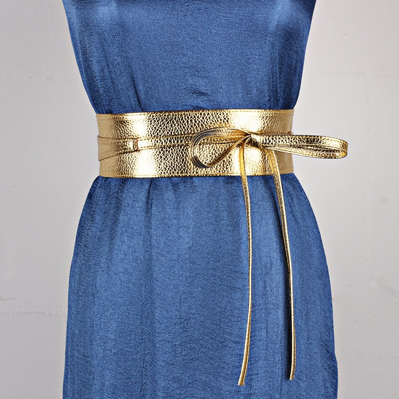 Wide Ribbon Bow Belt