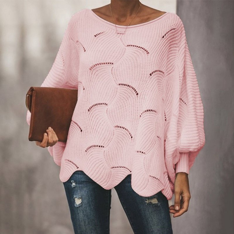 Loose Oversize Sweater With Flower