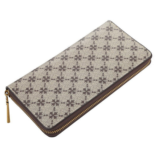 Antique Print Long Style Zipper Clutch Wallet