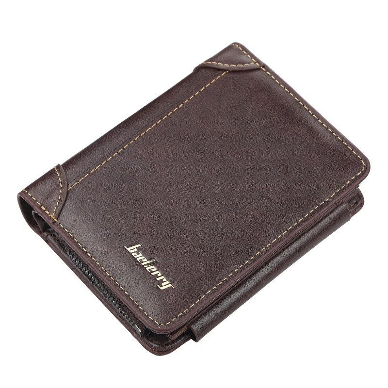 Short Men's Wallet with Zipper