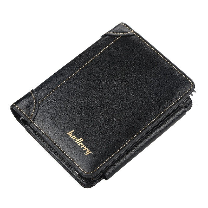 Short Men's Wallet with Zipper