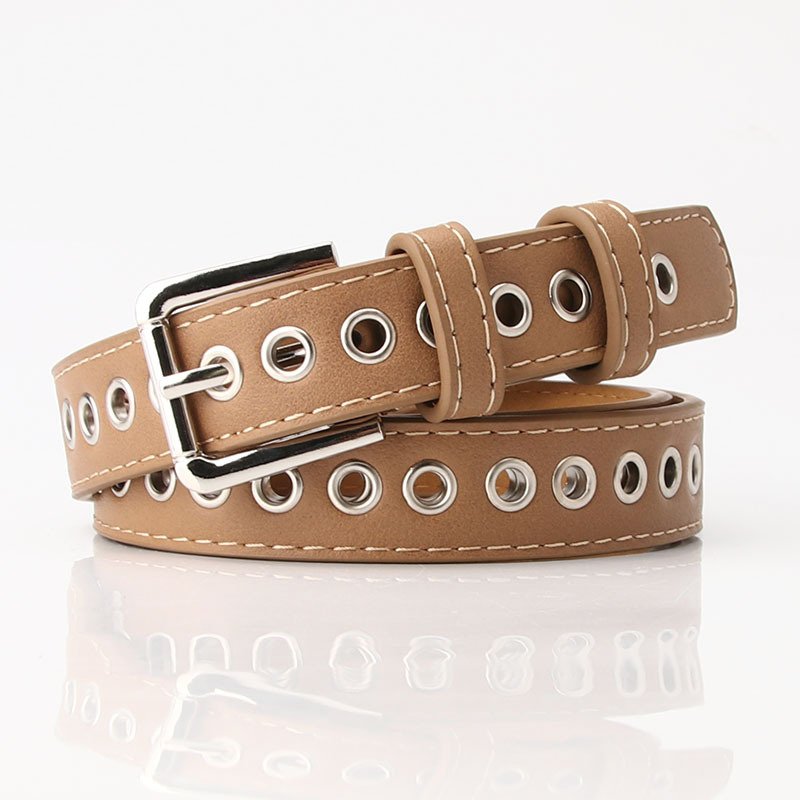 Hollowed Belt With Silver Buckle