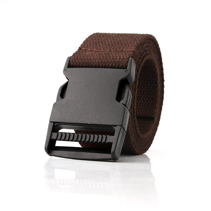 Leisure Sports No Metal Plastic Buckle Belt Outdoor Military Training Belt