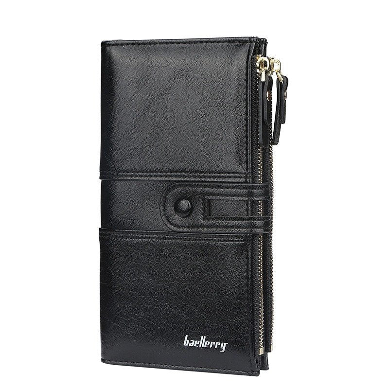 High Capacity Zipper Clutch Wallet