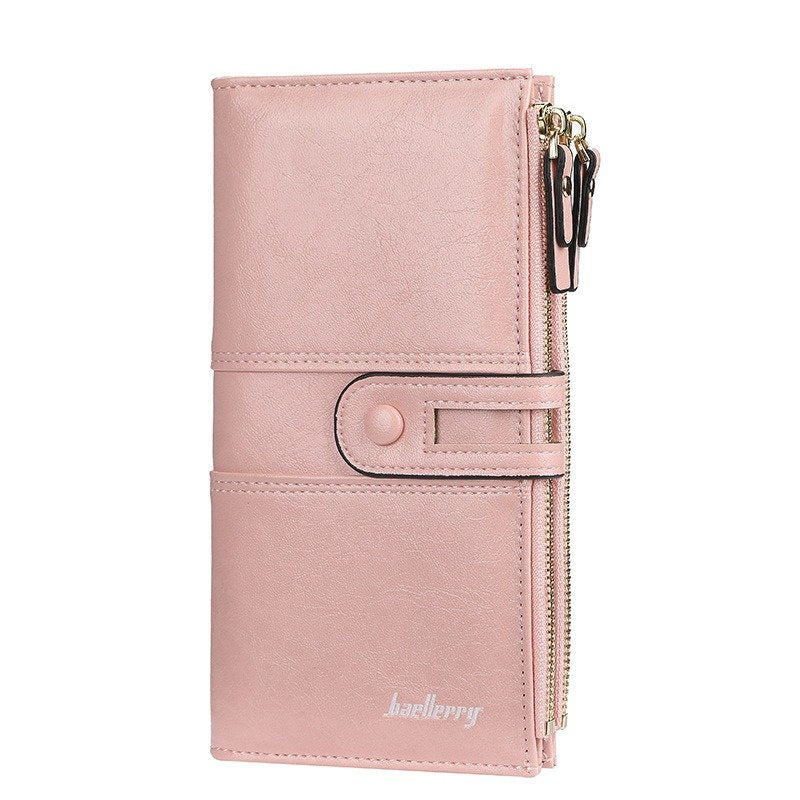 High Capacity Zipper Clutch Wallet