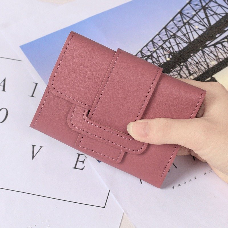 Solid Color Triple Wallet