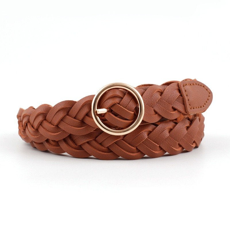 Braided Belt with Round Buckle