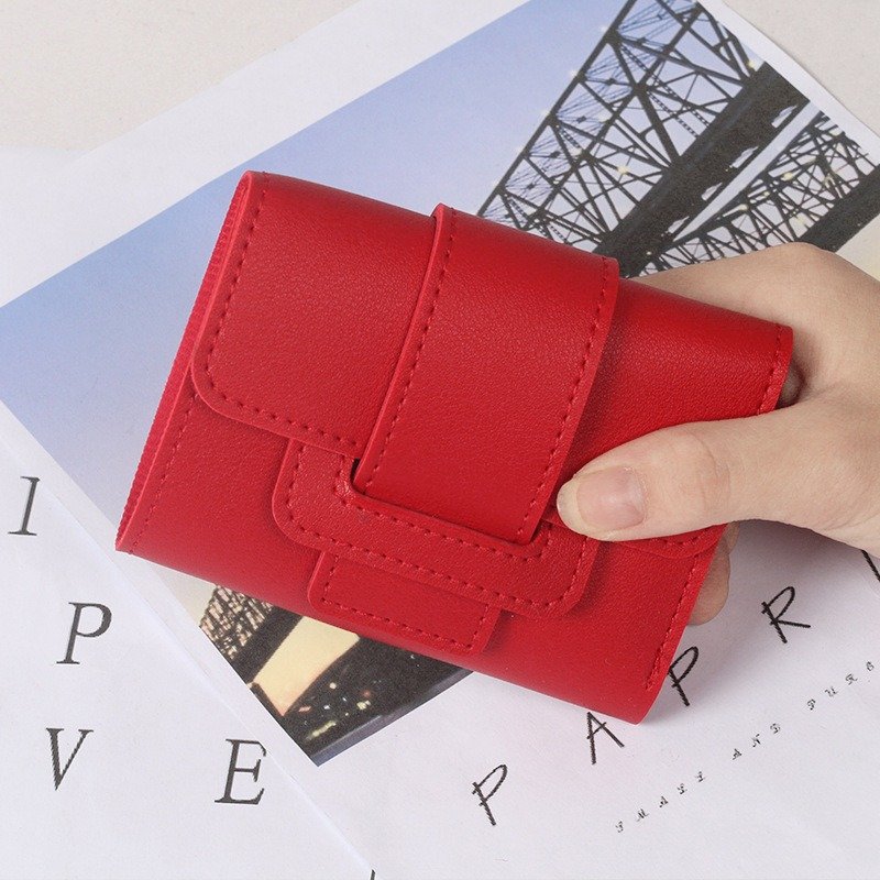 Solid Color Triple Wallet