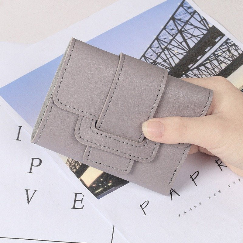 Solid Color Triple Wallet