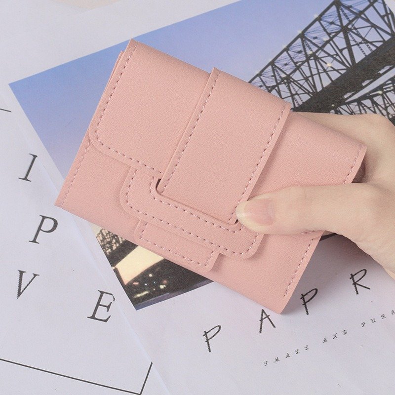 Solid Color Triple Wallet