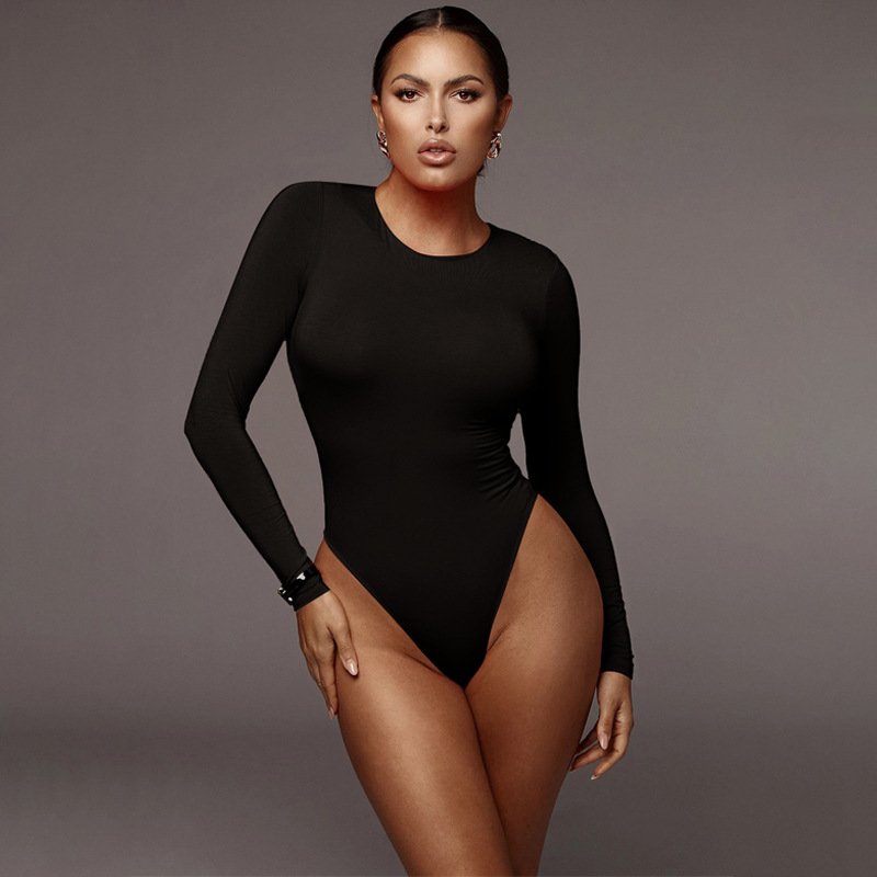 Round Neck And Long Sleeve Bodysuit