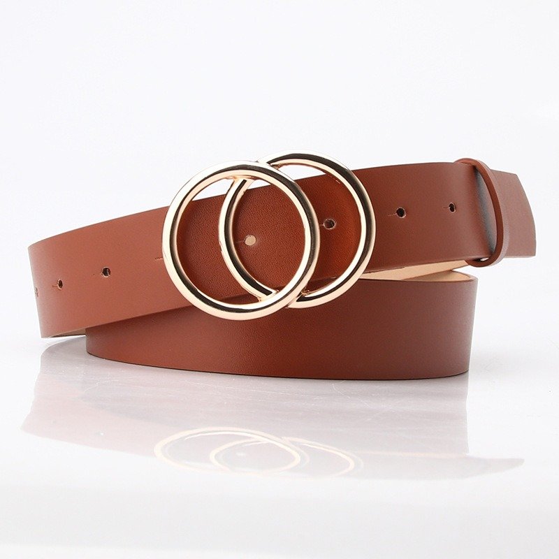 Wide Belt With Golden Round Buttons