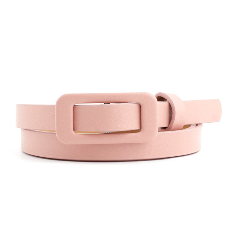 Pu Small Belt Fashionable Square Buckle Pin-Free Perforated Decorative Belt