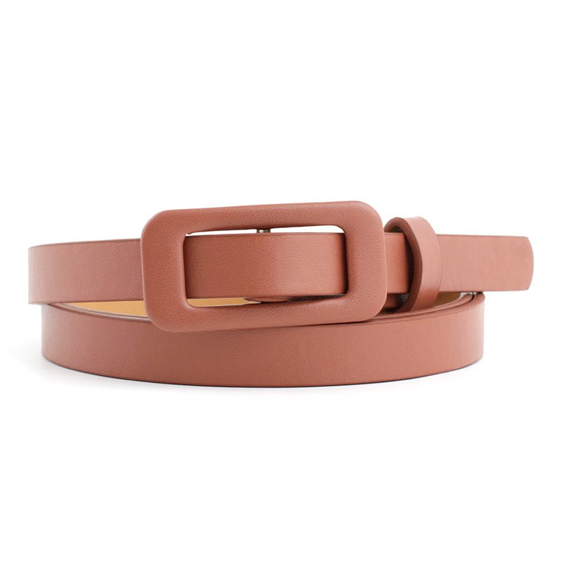 Pu Small Belt Fashionable Square Buckle Pin-Free Perforated Decorative Belt