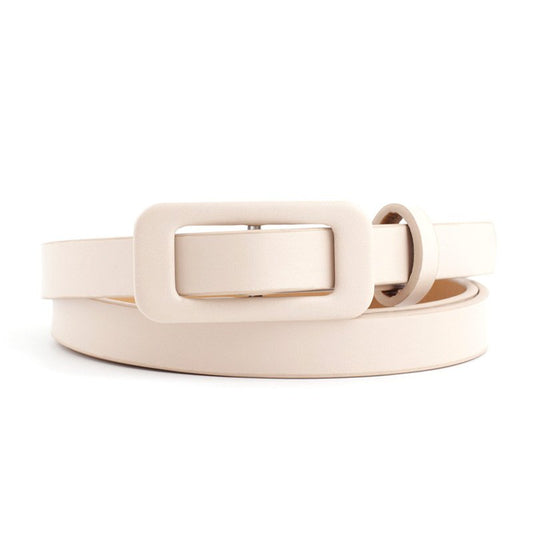 Pu Small Belt Fashionable Square Buckle Pin-Free Perforated Decorative Belt