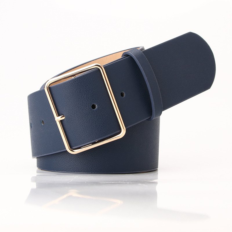 Belt With Square Golden Buckle