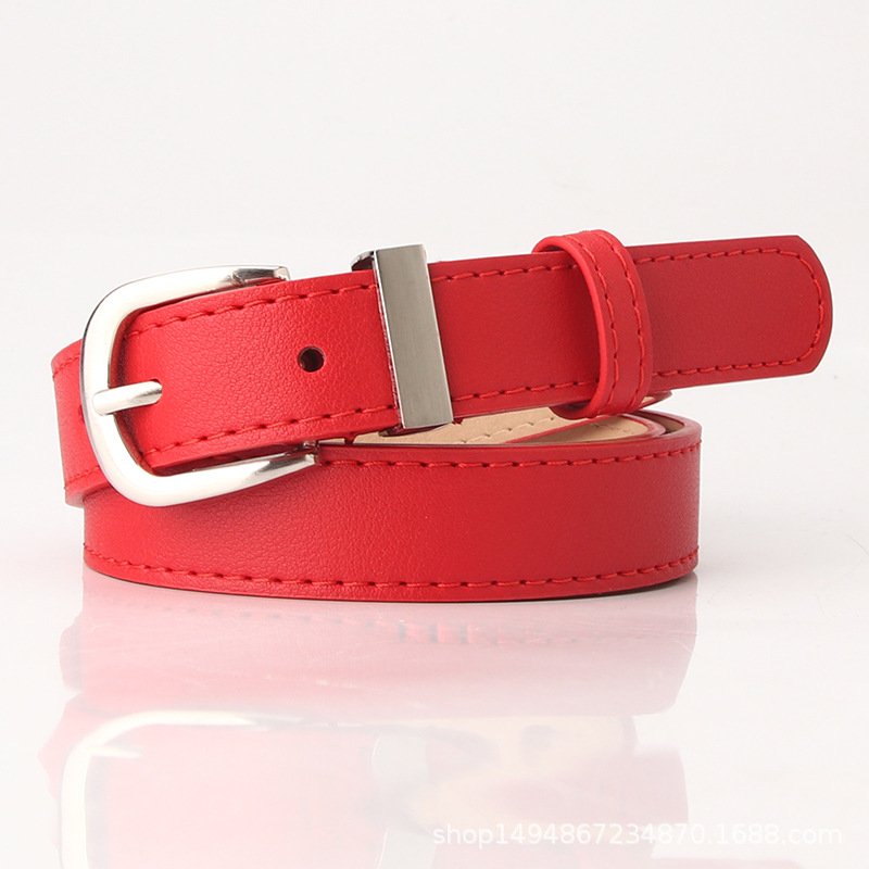 Belt with Silver Buckle Various Colors