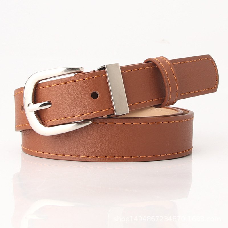 Belt with Silver Buckle Various Colors