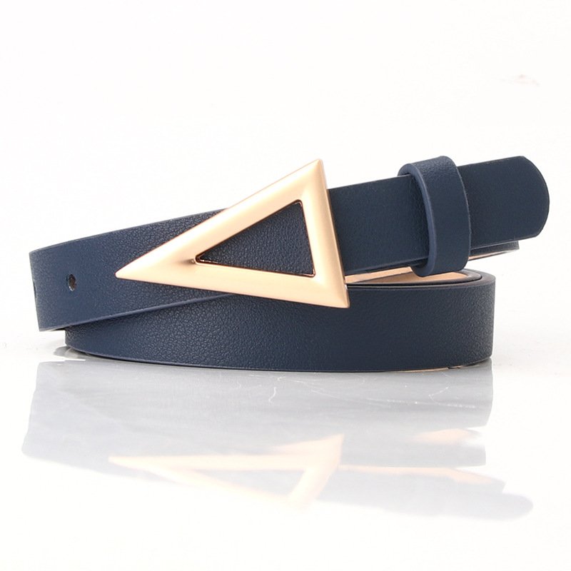 Triangle Buckle Belt Button Fashion Tie-In Dress Belt