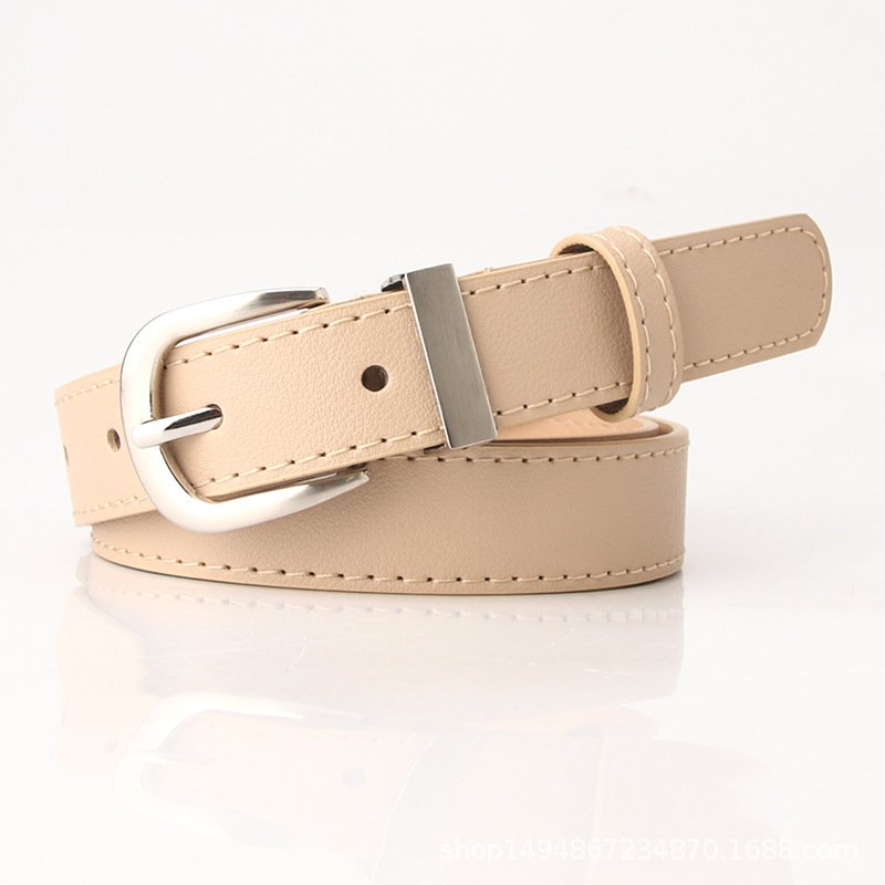 Belt with Silver Buckle Various Colors