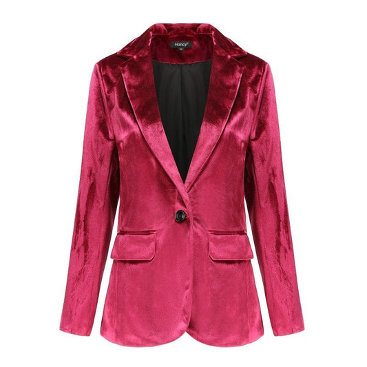 Pure color velvet coat