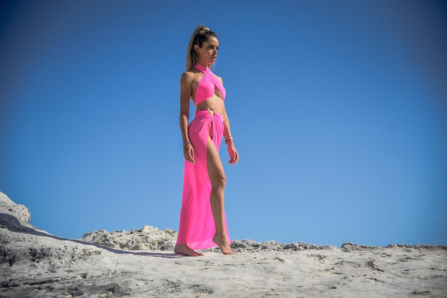 Mitha Mesh Ring Skirt Set