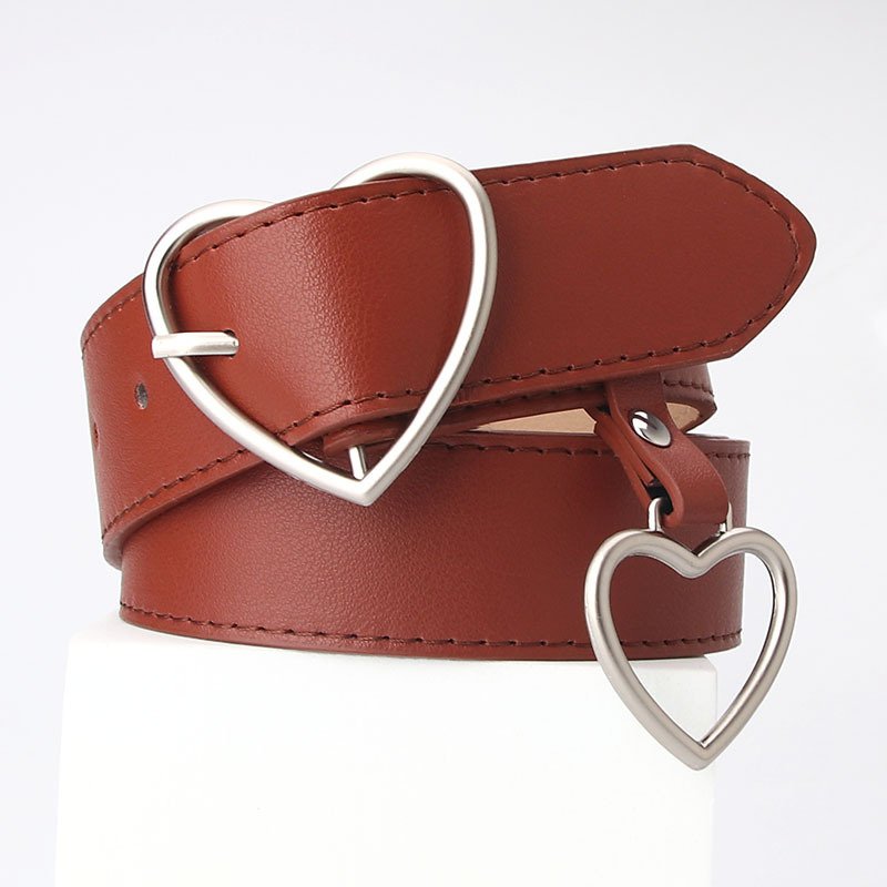 Belt With Love Shaped Needle Buckle