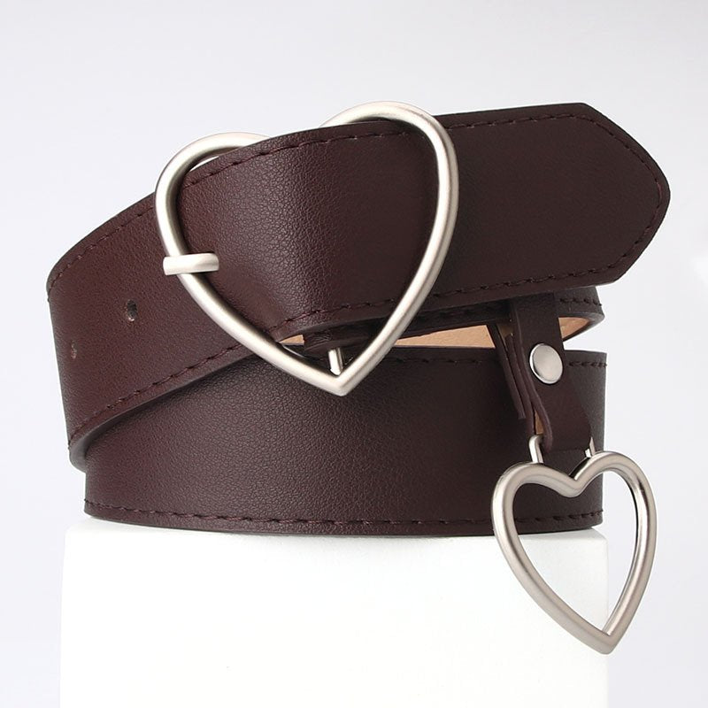 Belt With Love Shaped Needle Buckle