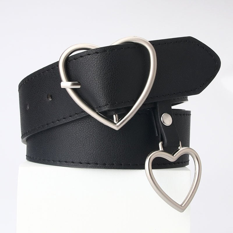 Belt With Love Shaped Needle Buckle